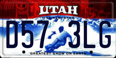 UT license plate D573LG