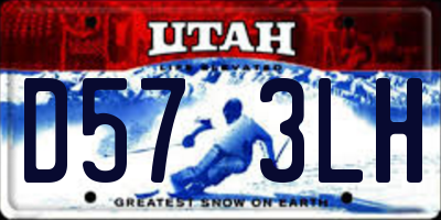 UT license plate D573LH