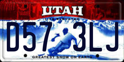 UT license plate D573LJ