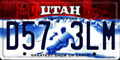 UT license plate D573LM