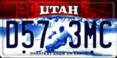 UT license plate D573MC