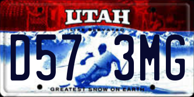 UT license plate D573MG