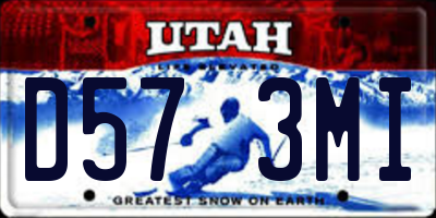 UT license plate D573MI