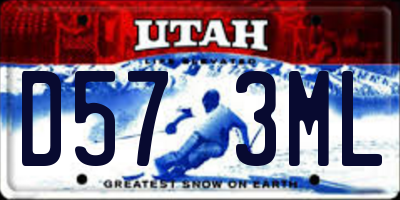 UT license plate D573ML