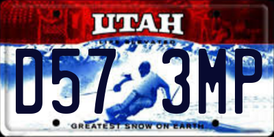 UT license plate D573MP