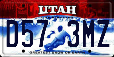 UT license plate D573MZ