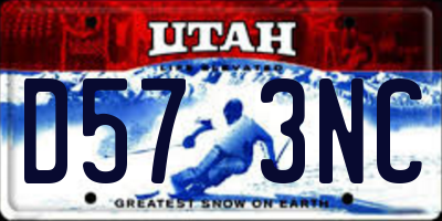 UT license plate D573NC