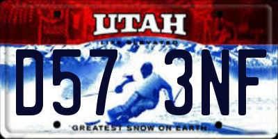 UT license plate D573NF