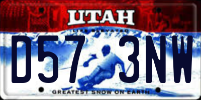 UT license plate D573NW