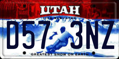 UT license plate D573NZ