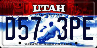 UT license plate D573PE