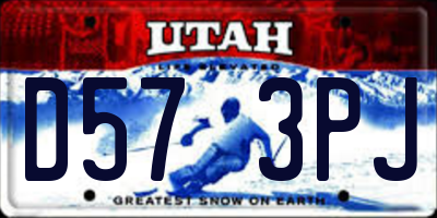 UT license plate D573PJ