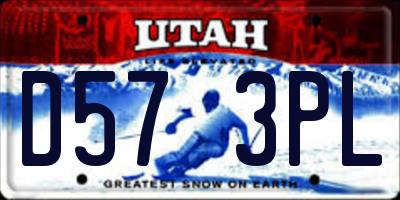 UT license plate D573PL