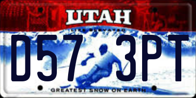 UT license plate D573PT