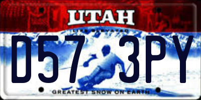 UT license plate D573PY