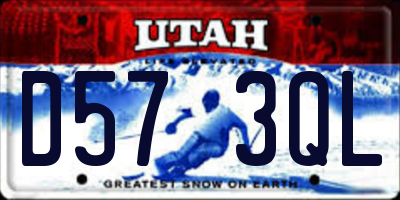 UT license plate D573QL