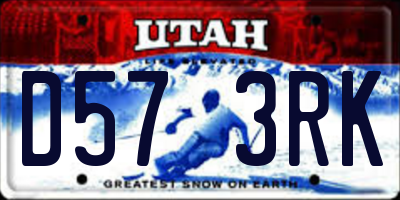 UT license plate D573RK