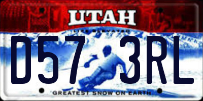 UT license plate D573RL