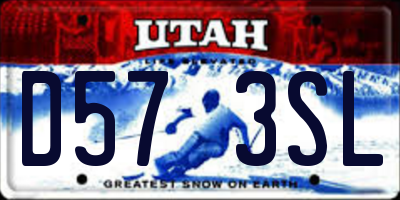 UT license plate D573SL
