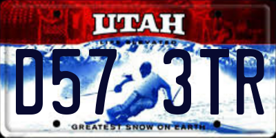 UT license plate D573TR
