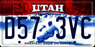 UT license plate D573VC