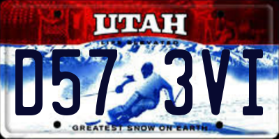 UT license plate D573VI