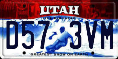 UT license plate D573VM