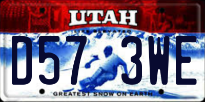 UT license plate D573WE
