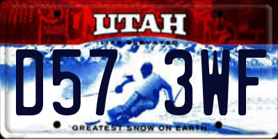 UT license plate D573WF