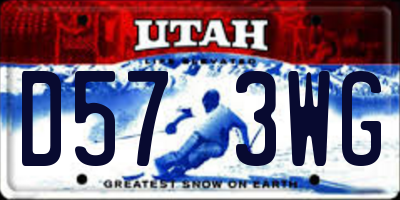 UT license plate D573WG
