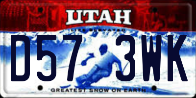 UT license plate D573WK