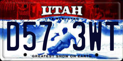 UT license plate D573WT