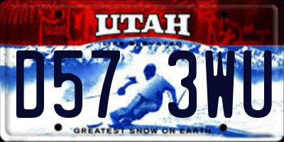 UT license plate D573WU