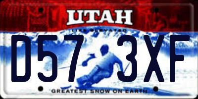 UT license plate D573XF