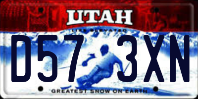 UT license plate D573XN