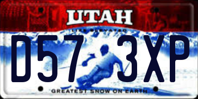 UT license plate D573XP