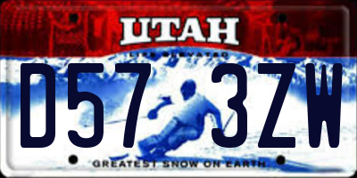 UT license plate D573ZW