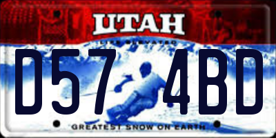 UT license plate D574BD
