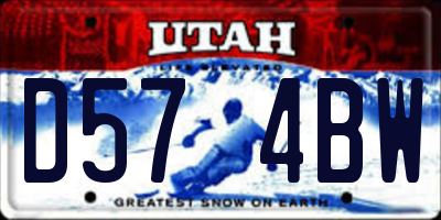 UT license plate D574BW