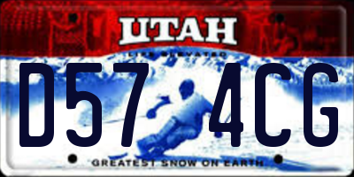 UT license plate D574CG