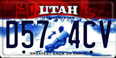 UT license plate D574CV