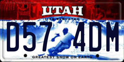 UT license plate D574DM