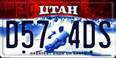 UT license plate D574DS