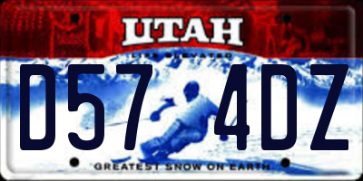 UT license plate D574DZ