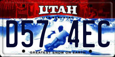UT license plate D574EC