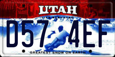UT license plate D574EF