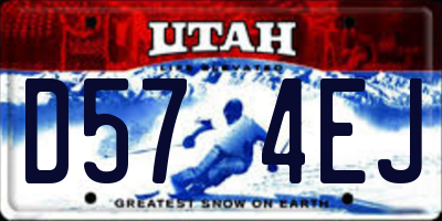 UT license plate D574EJ