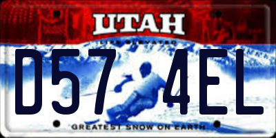 UT license plate D574EL