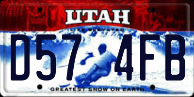UT license plate D574FB