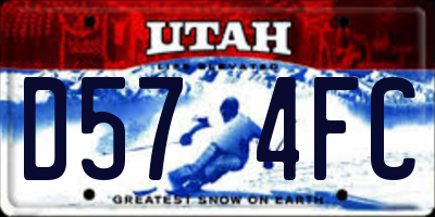 UT license plate D574FC